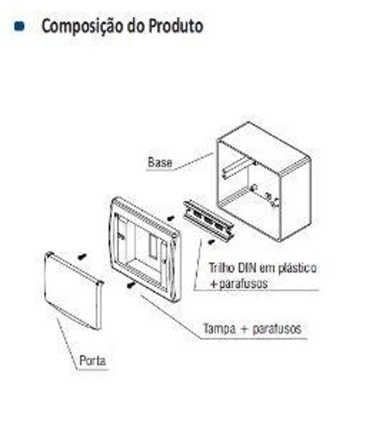 Imagem de Quadro Distribuição S/ Barramento Sobrepor Branco 4 disj. SOPRANO