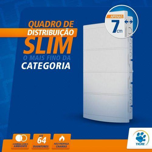 Imagem de Quadro distribuição slim 64 disjuntores sem barramento tigre