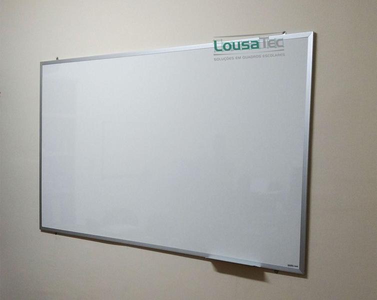 Imagem de Quadro Escolar Branco Liso 300x120cm - Lousa Profissional - Moldura de Alumínio