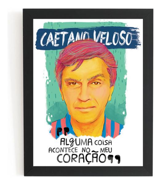 Imagem de Quadro Musica Caetano Veloso Mpb Arte Poster Moldurado