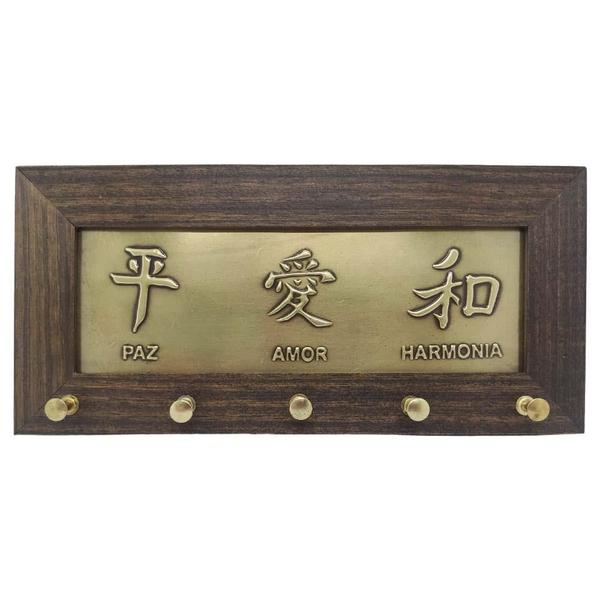 Imagem de Quadro Porta Chaves Feng Shui P, Amor E Harmonia 27Cm