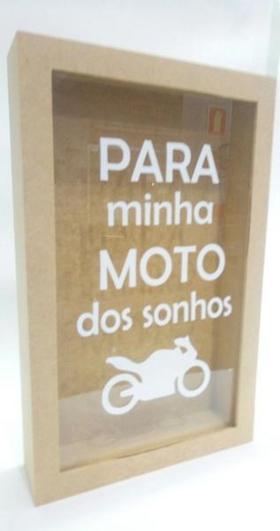 Imagem de Quadro Rolhas Cofrinho Cofre Viagem Porta Moedas 27x17cm mdf cru