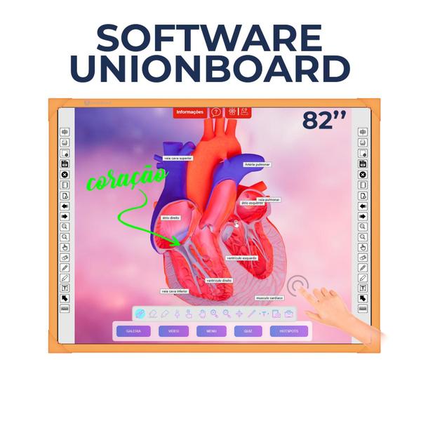 Imagem de Quadro touchscreen unionboard color laranja 82 polegadas