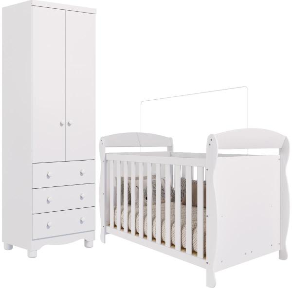 Imagem de Quarto Bebê Completo Berço Americano Marquesa 3em1 Guarda Roupas 2 Portas 3 Gavetas Junior 100% MDF