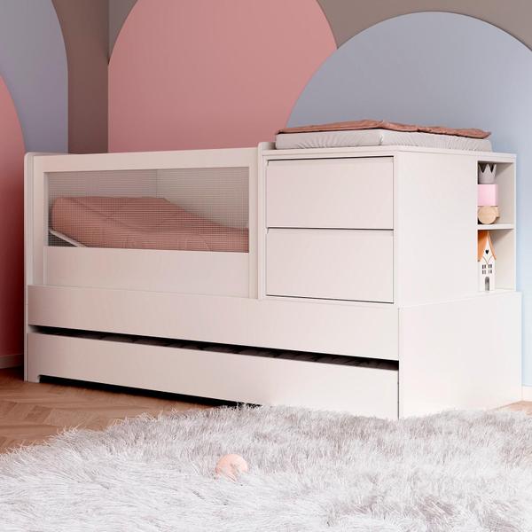 Imagem de Quarto Bebê Completo Com Berço Multifuncional E Cômoda