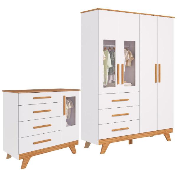 Quarto Bebê Retrô Janelado Completo Guarda Roupa 4 Portas 3 Gavetas Cômoda 4 Gavetas 1 Porta 100% MDF Móveis Peroba Imagem de Quarto Bebê Retrô Janelado Completo Guarda Roupa 4 Portas 3 Gavetas Cômoda 4 Gavetas 1 Porta 100% MDF Móveis Peroba
