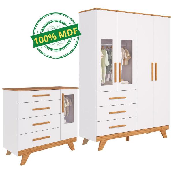 Quarto Bebê Retrô Janelado Completo Guarda Roupa 4 Portas 3 Gavetas Cômoda 4 Gavetas 1 Porta 100% MDF Móveis Peroba Imagem de Quarto Bebê Retrô Janelado Completo Guarda Roupa 4 Portas 3 Gavetas Cômoda 4 Gavetas 1 Porta 100% MDF Móveis Peroba