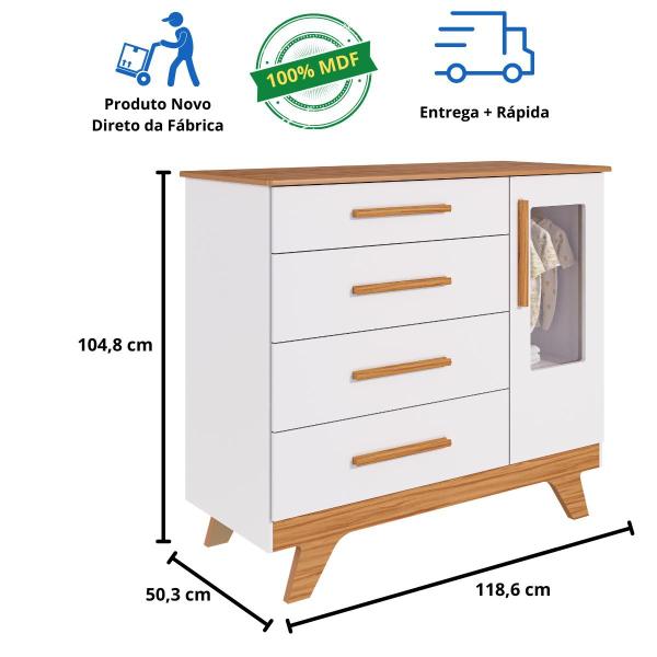 Quarto Bebê Retrô Janelado Completo Guarda Roupa 4 Portas 3 Gavetas Cômoda 4 Gavetas 1 Porta 100% MDF Móveis Peroba Imagem de Quarto Bebê Retrô Janelado Completo Guarda Roupa 4 Portas 3 Gavetas Cômoda 4 Gavetas 1 Porta 100% MDF Móveis Peroba