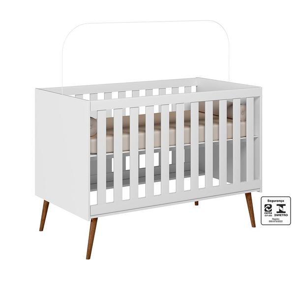 Imagem de Quarto Bebe Retro Lunna 100% MDF-Roupeiro-Cômoda C/Porta-Berço-Mini-Cama- Peternella -Branco