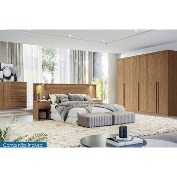 Imagem de Quarto Casal Completo 3 Peças (1GuardaRoupa+1Cama+1Cômoda) QC99 Jatobá - Santos Andirá