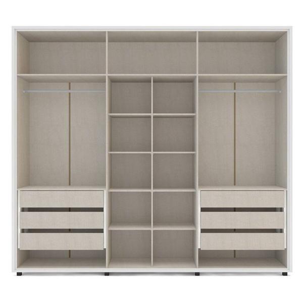 Imagem de Quarto Casal Completo Guarda Roupa 6 Portas Cômoda 8 Gavetas 2 Mesa de Cabeceira 3 Gavetas Politorno Branco