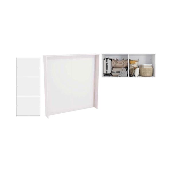 Imagem de Quarto Casal Modulado Adapt 10 Peças Quarto (7 Armários + 1 Ponte Aéreo + 2 Complementos) QCM135 Branco - Kappesberg