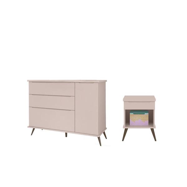 Quarto com Cômoda e Mesa de Cabeceira Mariana Rosê - FbABY - Phoenix Baby Imagem de Quarto com Cômoda e Mesa de Cabeceira Mariana Rosê - FbABY