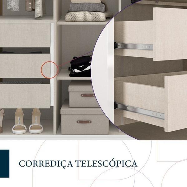 Imagem de Quarto com Guarda-Roupa 6 Portas, Cômoda 8 Gavetas e 2 Mesas de Cabeceira 3 Gavetas Branco