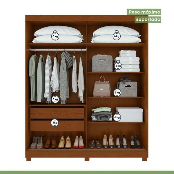 Imagem de Quarto com Guarda-Roupa Casal 2 Portas 2 Gavetas, Cômoda 2 Portas 7 Gavetas e Cama Reali Frassino/Off White