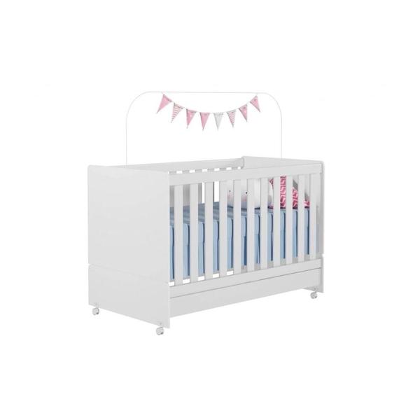 Imagem de Quarto Completo Infantil Helena Guarda Roupa, Comoda e Berço Mini Cama Branco - Phoenix Baby