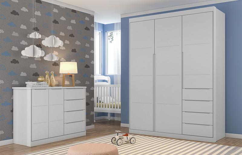 Imagem de Quarto Completo Infantil Pérola Cinza  _ Phoenix Baby