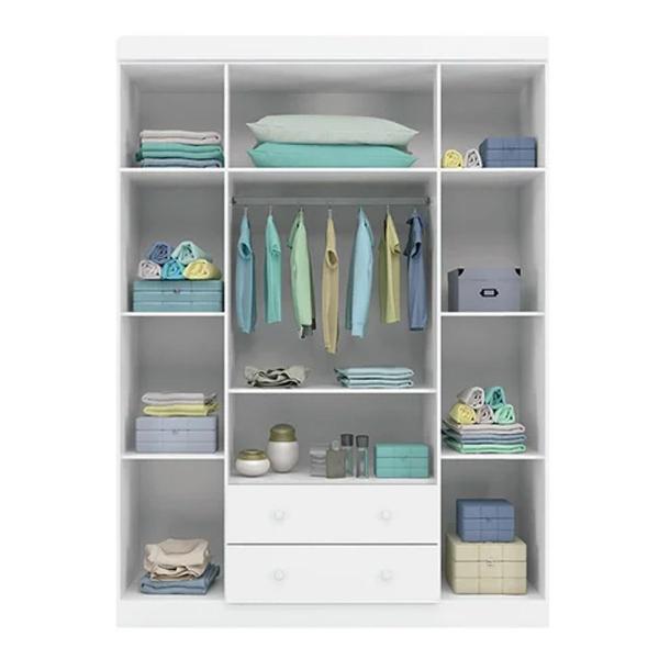 Imagem de Quarto Completo para Bebê Gêmeos Com 2 Berços mais Cômoda  mais Guarda Roupa 4 Portas