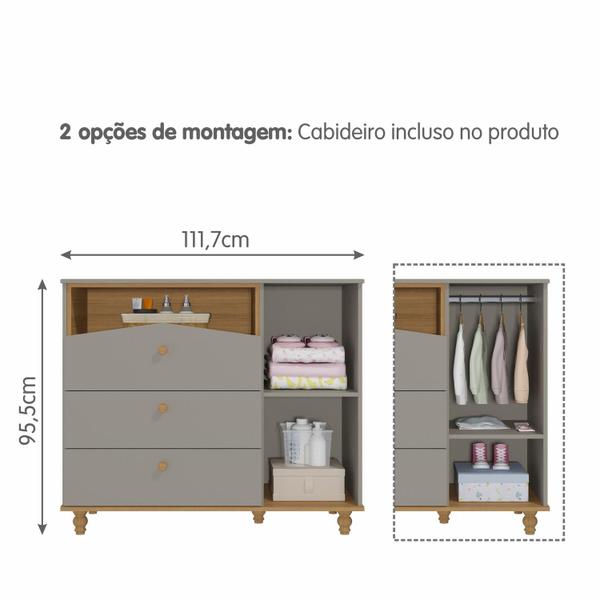 Imagem de Quarto Completo Retro Permobili berço candy com gavetas MDF