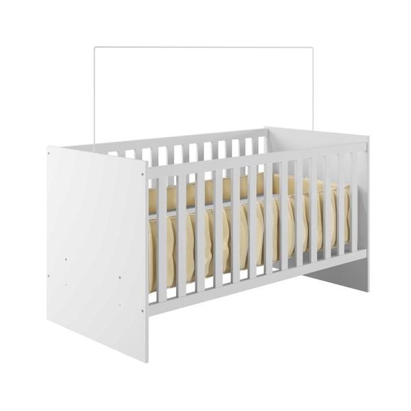 Imagem de Quarto de Bebê 100% MDF Berço com Colchão Cômoda Soft e Guarda Roupa 3 Portas Life Branco