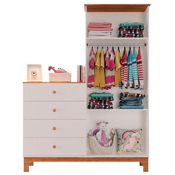 Imagem de Quarto De Bebê 3 Portas Com Cômoda Antonella Off White Caramelo Com Colchão Ortobom - Canaã