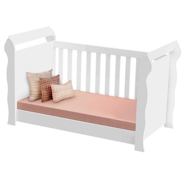 Imagem de Quarto de Bebê 4 Portas Ternura Baby com Berço Lara Branco Brilho - Incorplac