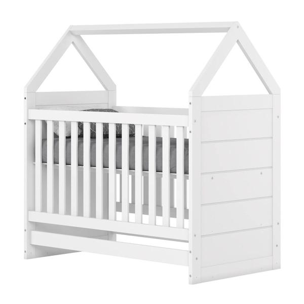 Imagem de Quarto de Bebê Americano Completo Berço Montessoriano + Cômoda e Guarda-Roupa Branco HP