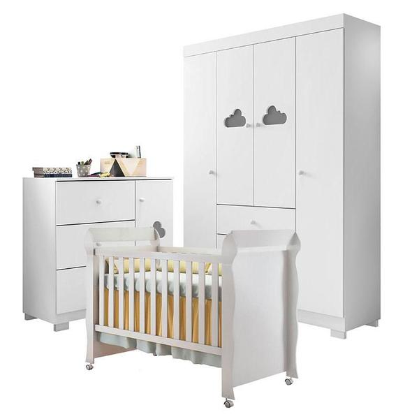 Imagem de Quarto de Bebê Ane com Berço Americano Mirelle Branco Brilho  Phoenix Baby