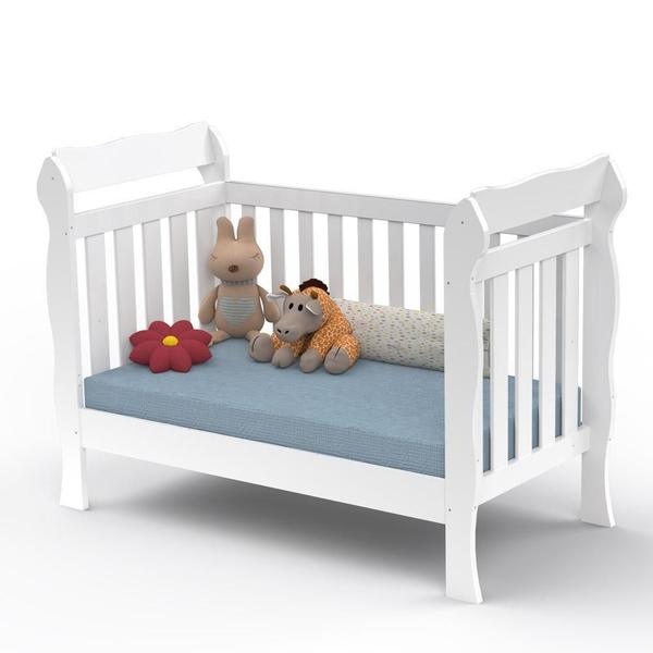 Imagem de Quarto de Bebê Berço 3 em 1 Cômoda com Porta Fraldario Infantil Branco Carolina Baby