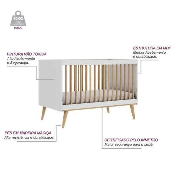 Quarto de Bebê Berço 3 em 1 Retrô Ligia Cômoda com Fraldário Gran Lorena Off White Carolina Baby Imagem de Quarto de Bebê Berço 3 em 1 Retrô Ligia Cômoda com Fraldário Gran Lorena Off White Carolina Baby