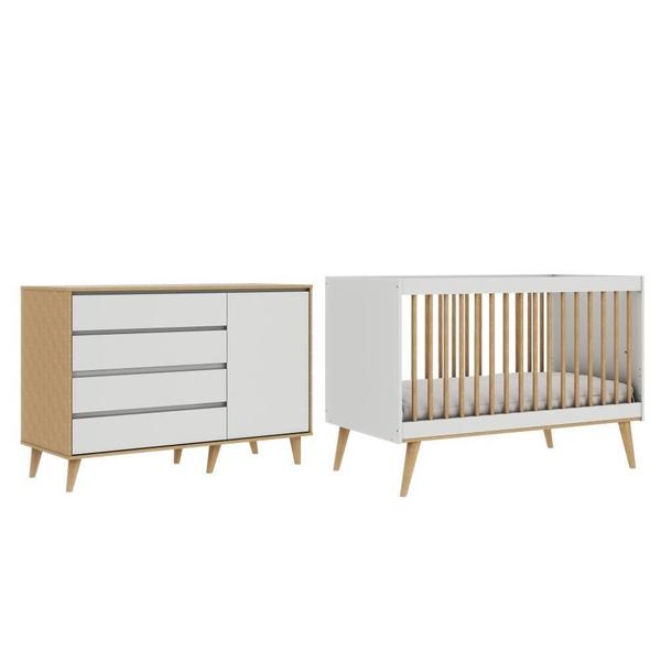 Quarto de Bebê Berço 3 em 1 Retrô Ligia Cômoda com Fraldário Gran Lorena Off White Carolina Baby Imagem de Quarto de Bebê Berço 3 em 1 Retrô Ligia Cômoda com Fraldário Gran Lorena Off White Carolina Baby