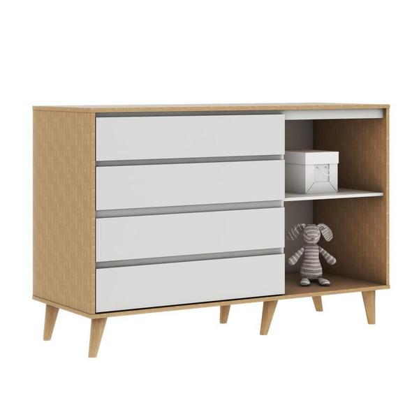 Quarto de Bebê Berço 3 em 1 Retrô Ligia Cômoda com Fraldário Gran Lorena Off White Carolina Baby Imagem de Quarto de Bebê Berço 3 em 1 Retrô Ligia Cômoda com Fraldário Gran Lorena Off White Carolina Baby