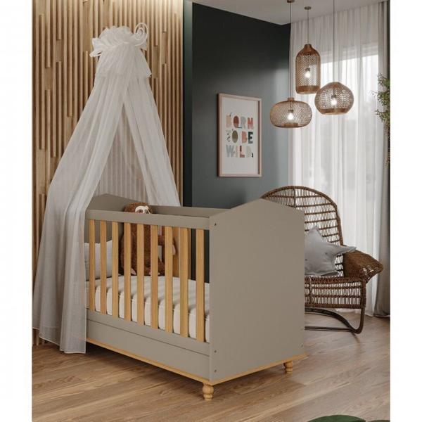 Imagem de Quarto de Bebê Berço e Cômoda 3 Gavetas 1 Porta e Guarda-roupa 4 Portas 4 Gavetas Happy Espresso Móv