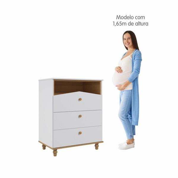 Imagem de Quarto de Bebê Berço e Cômoda 3 Gavetas Happy Espresso Móveis Branco