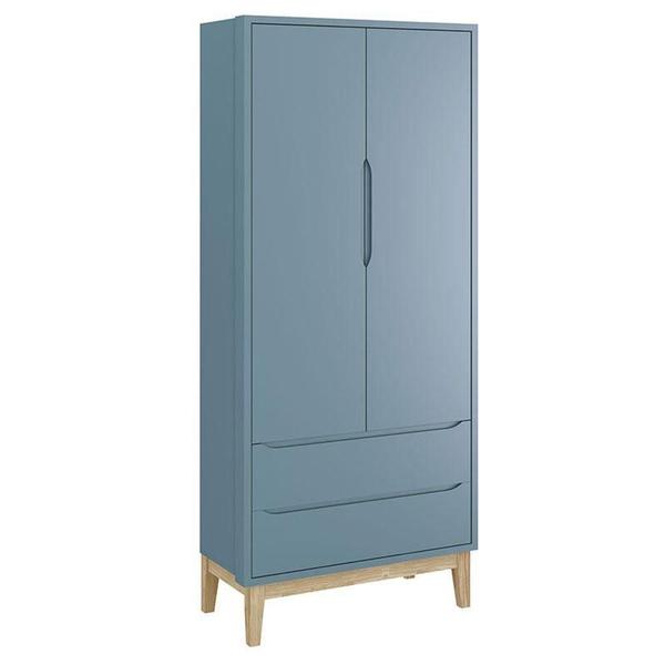 Imagem de Quarto De Bebê Classic 2 Portas Azul Com Pés Madeira Natural - Reller