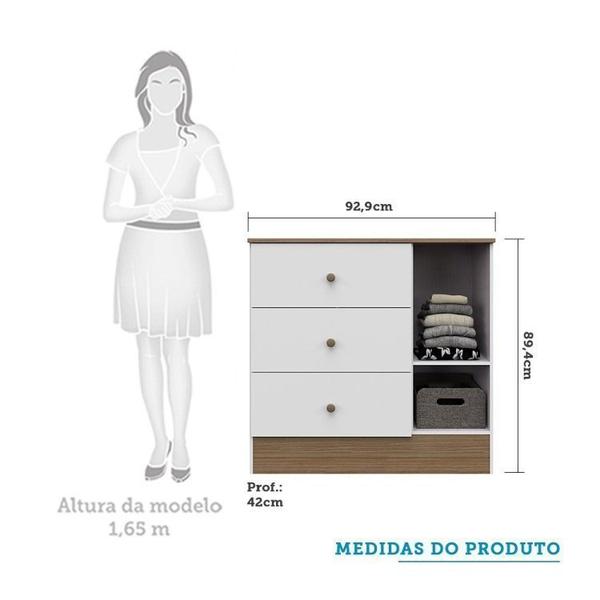 Imagem de Quarto de Bebê com Berço Americano 3 em 1 e Cômoda 1 Porta com Janela Ben