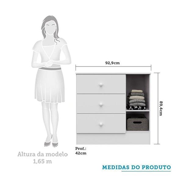 Imagem de Quarto de Bebê com Berço Americano 3 em 1 e Cômoda 1 Porta com Janela Pirueta Espresso Móveis