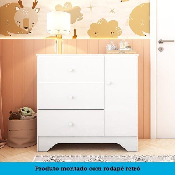 Imagem de Quarto de Bebê com Berço Americano e Cômoda 1 Porta Cocada Espresso Móveis