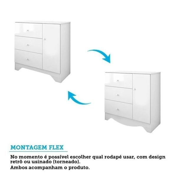 Imagem de Quarto de Bebê com Berço Americano e Cômoda 1 Porta Cocada Espresso Móveis