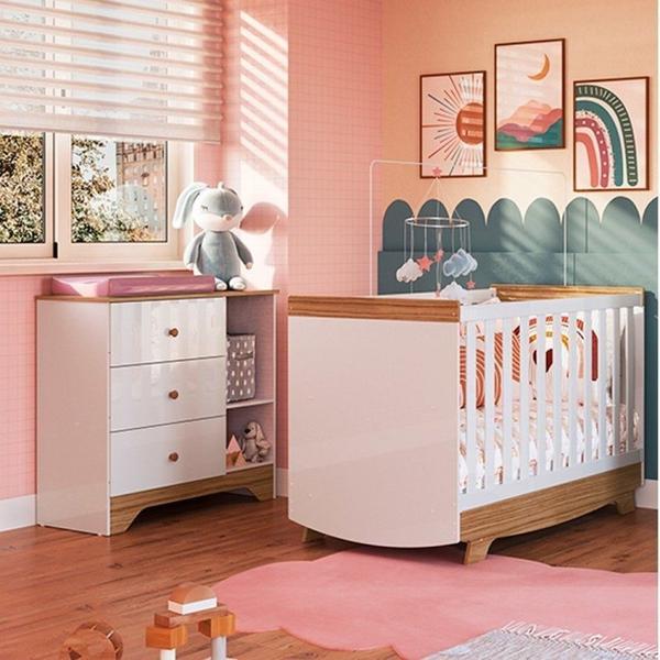 Imagem de Quarto de Bebê com Berço Americano e Cômoda 1 Porta Cocada