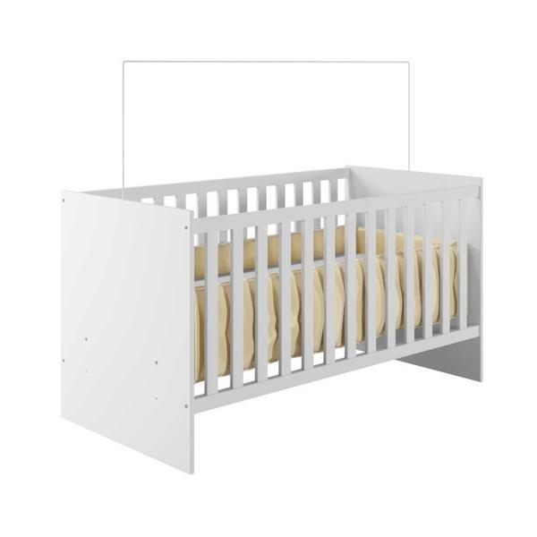 Imagem de Quarto de Bebê com Berço com Colchão Suporte Life 100% Mdf e Cômoda 100% Mdf 1 Porta 4 Gavetas Life Branco