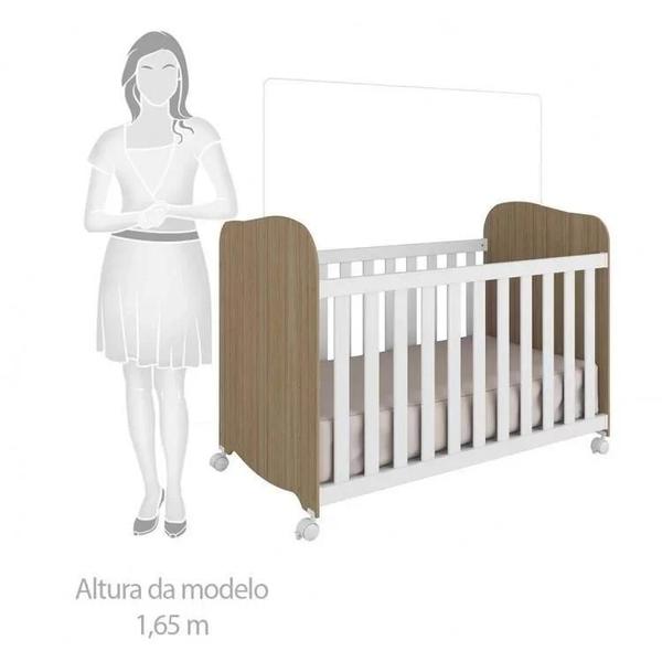 Imagem de Quarto de Bebê com Berço e Cômoda 4 Gavetas 100% MDF Mimo Móveis Peroba