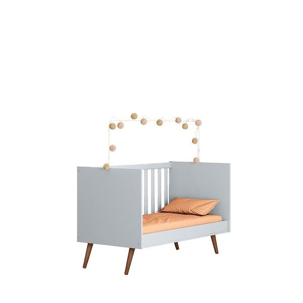 Imagem de Quarto de Bebe Com Colchão Q Encanto Retrô Cinza Qmovi