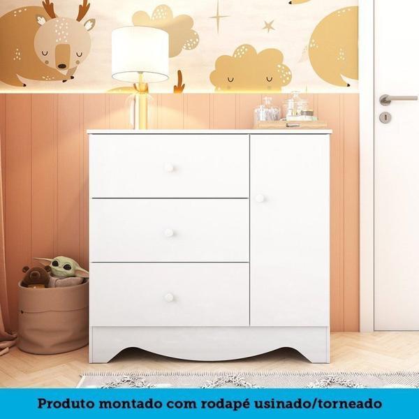 Imagem de Quarto de Bebê com Cômoda 1 Porta e Berço Americano Cocada Espresso Móveis