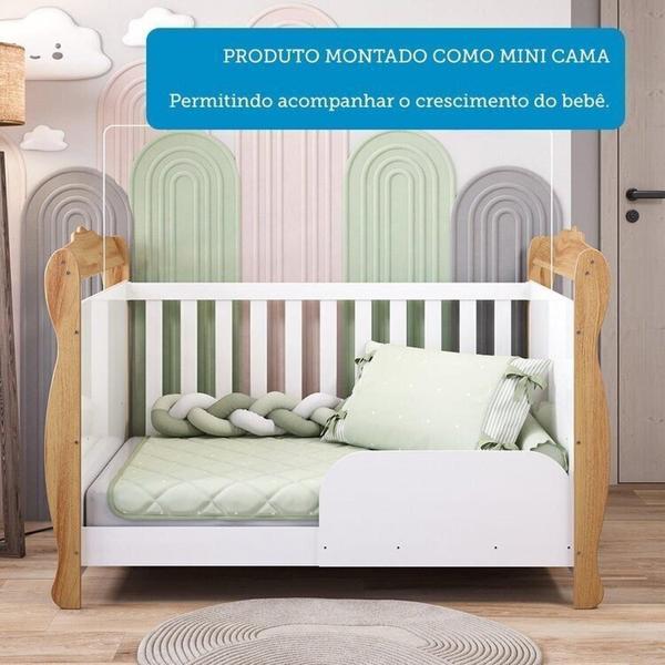 Imagem de Quarto de Bebê com Cômoda 4 Gavetase Berço Americano Nina 100% Mdf Espresso Móveis Branco Brilho/Amêndoa