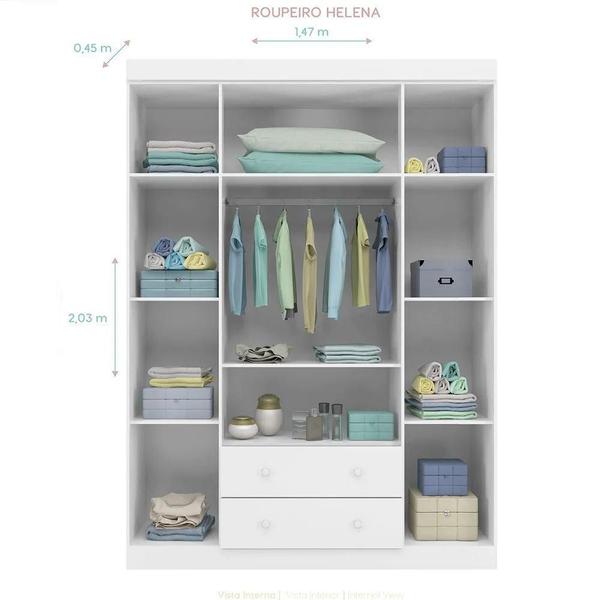 Imagem de Quarto de Bebê com Guarda Roupa 04 Portas + Cômoda Sapateira 