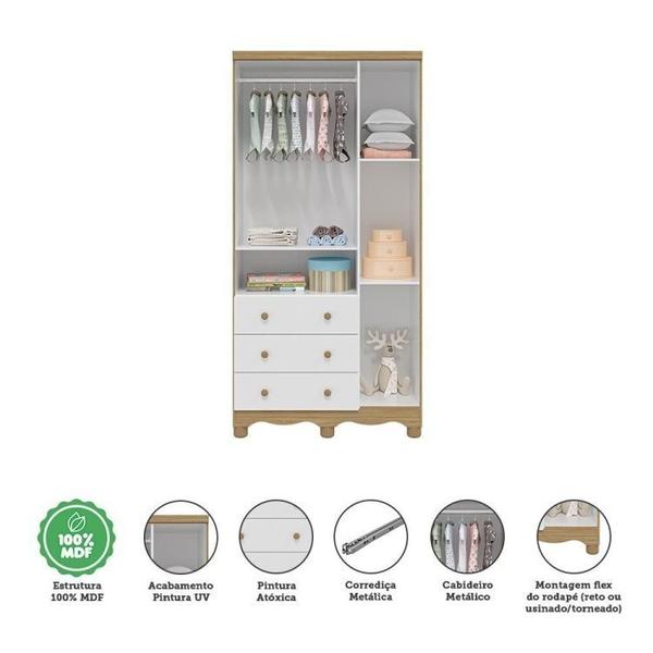 Quarto de Bebê com Guarda Roupa 3 Portas e Berço 100% MDF Pega-Pega - Espresso Móveis Imagem de Quarto de Bebê com Guarda Roupa 3 Portas e Berço 100% MDF Pega-Pega