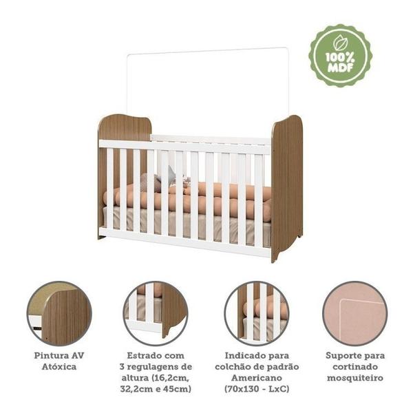 Quarto de Bebê com Guarda Roupa 3 Portas e Berço 100% MDF Pega-Pega - Espresso Móveis Imagem de Quarto de Bebê com Guarda Roupa 3 Portas e Berço 100% MDF Pega-Pega