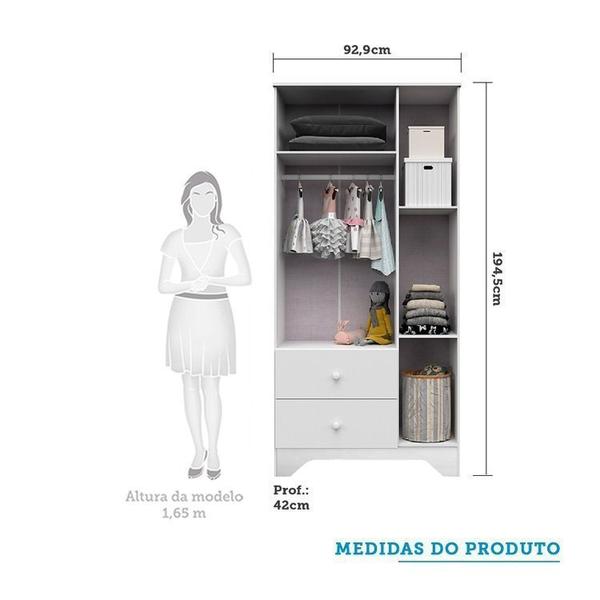 Imagem de Quarto de Bebê com Guarda Roupa 3 Portas e Berço Americano Cocada Espresso Móveis