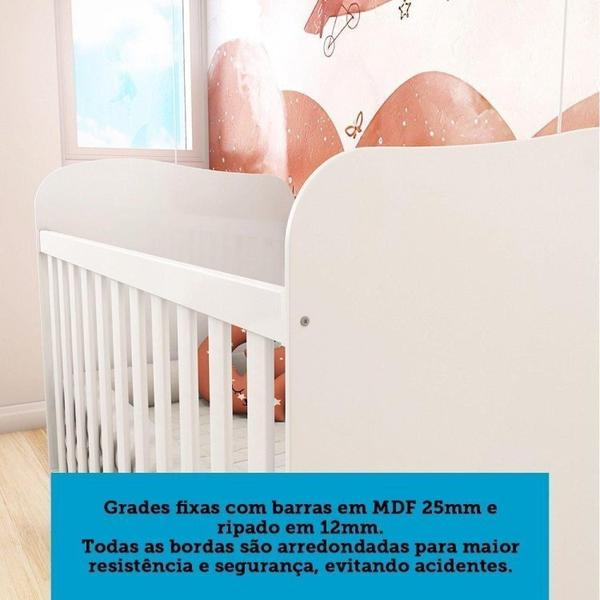 Quarto de Bebê com Guarda Roupas 3 Portas 3 Gavetas e Berço Espresso Móveis Branco Brilho Imagem de Quarto de Bebê com Guarda Roupas 3 Portas 3 Gavetas e Berço Espresso Móveis Branco Brilho